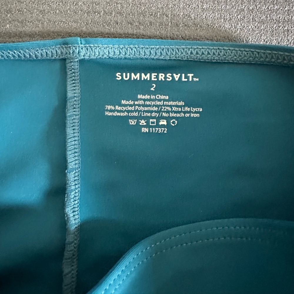 Summersalt Classic Teal High Waisted Full Coverage Bottom size 2 EUC - Picture 4 of 4